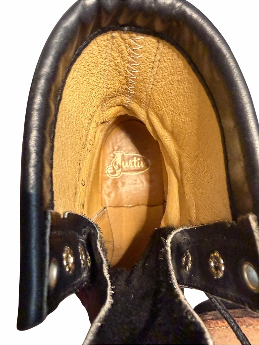 Justin Roper Black Leather Lace-Up Boots - Picture 7 of 10